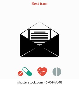 Mail sign icon, flat design best vector icon