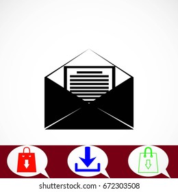 Mail sign icon, flat design best vector icon