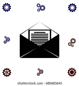 Mail sign icon, flat design best vector icon