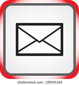 Mail sign icon, vector illustration. Flat design style