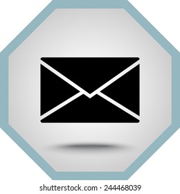 Mail sign icon, vector illustration. Flat design style