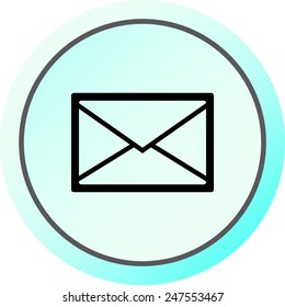Mail sign icon, vector illustration. Flat design style