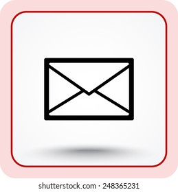 Mail sign icon, vector illustration. Flat design style