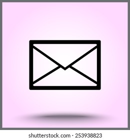 Mail sign icon, vector illustration. Flat design style
