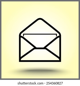 Mail sign icon, vector illustration. Flat design style