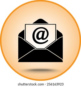 Mail sign icon, vector illustration. Flat design style