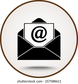 Mail sign icon, vector illustration. Flat design style