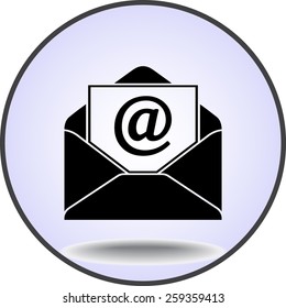 Mail sign icon, vector illustration. Flat design style