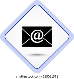 Mail sign icon, vector illustration. Flat design style