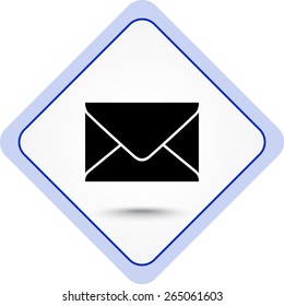 Mail sign icon, vector illustration. Flat design style