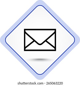 Mail sign icon, vector illustration. Flat design style