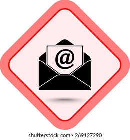 Mail sign icon, vector illustration. Flat design style