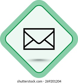 Mail sign icon, vector illustration. Flat design style