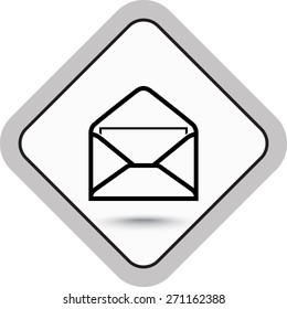 Mail sign icon, vector illustration. Flat design style