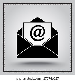 Mail sign icon, vector illustration. Flat design style