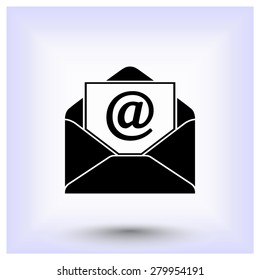 Mail sign icon, vector illustration. Flat design style