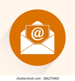 Mail sign icon, vector illustration. Flat design style