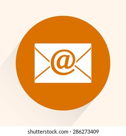 Mail sign icon, vector illustration. Flat design style