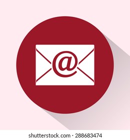 Mail sign icon, vector illustration. Flat design style