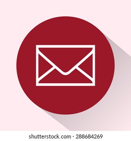 Mail sign icon, vector illustration. Flat design style