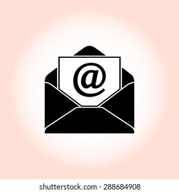Mail sign icon, vector illustration. Flat design style