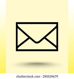 Mail sign icon, vector illustration. Flat design style