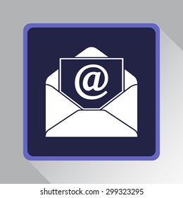 Mail sign icon, vector illustration. Flat design style