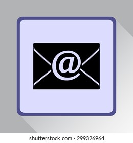 Mail sign icon, vector illustration. Flat design style