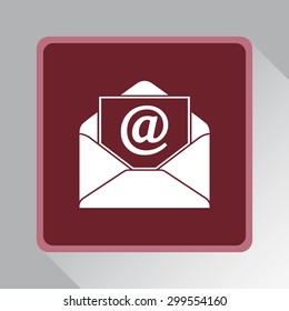 Mail sign icon, vector illustration. Flat design style