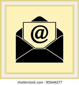 Mail sign icon, vector illustration. Flat design style
