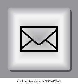 Mail sign icon, vector illustration. Flat design style
