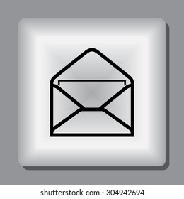 Mail sign icon, vector illustration. Flat design style