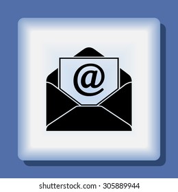 Mail sign icon, vector illustration. Flat design style