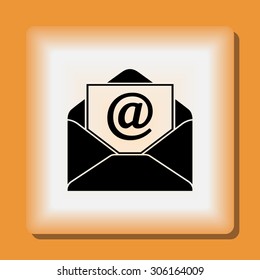 Mail sign icon, vector illustration. Flat design style