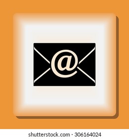 Mail sign icon, vector illustration. Flat design style
