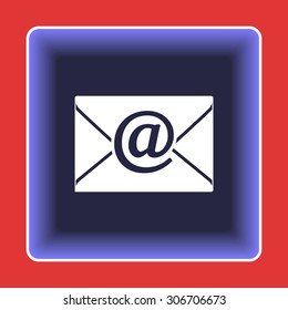 Mail sign icon, vector illustration. Flat design style