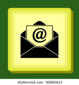 Mail sign icon, vector illustration. Flat design style