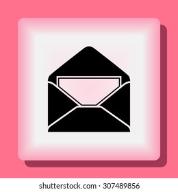 Mail sign icon, vector illustration. Flat design style