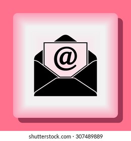 Mail sign icon, vector illustration. Flat design style