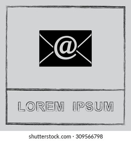 Mail sign icon, vector illustration. Flat design style