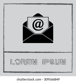 Mail sign icon, vector illustration. Flat design style