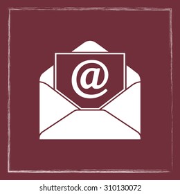 Mail sign icon, vector illustration. Flat design style