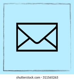 Mail sign icon, vector illustration. Flat design style