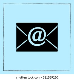 Mail sign icon, vector illustration. Flat design style