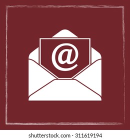 Mail sign icon, vector illustration. Flat design style
