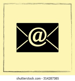 Mail sign icon, vector illustration. Flat design style