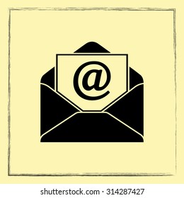 Mail sign icon, vector illustration. Flat design style
