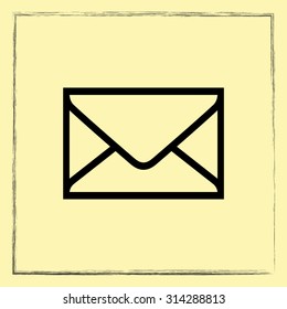 Mail sign icon, vector illustration. Flat design style