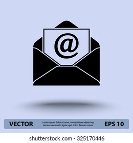 Mail sign icon, vector illustration. Flat design style