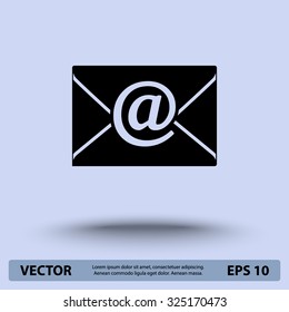 Mail sign icon, vector illustration. Flat design style